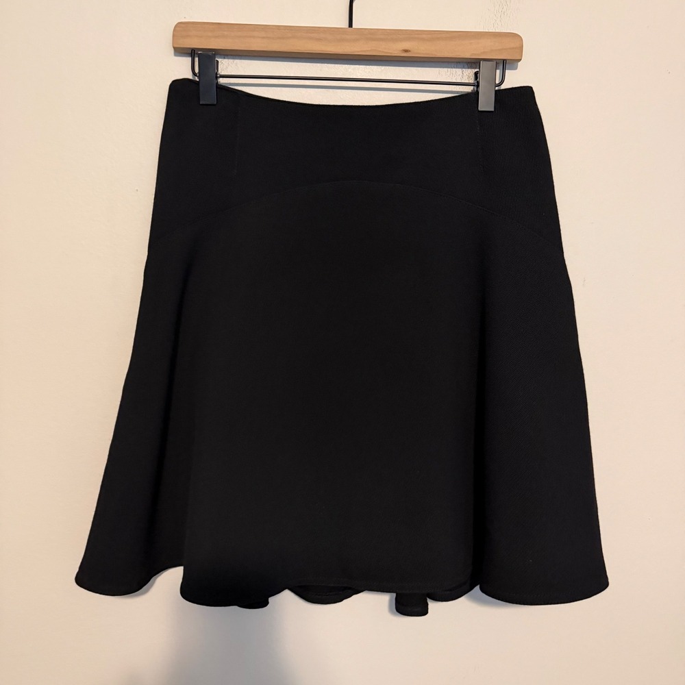Akris Punto Wool circle skirt black 6 quiet luxury academia minimalist preppy
